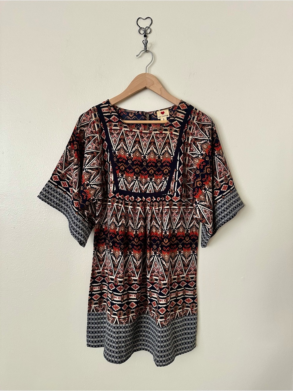| one clothing • boho tribal printed tunic dress • small |
